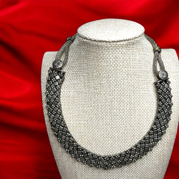Vintage Jewelry - Vintage Silver Rajasthani Intricate Woven Necklace